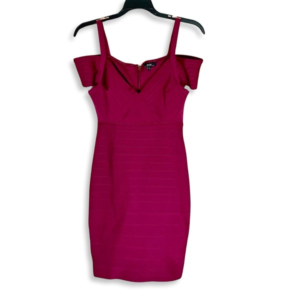 WOW couture Dresses & Skirts - WOW Couture Off Shoulder Bandage Bodycon Mini Dress Magenta (Fuschia) Small